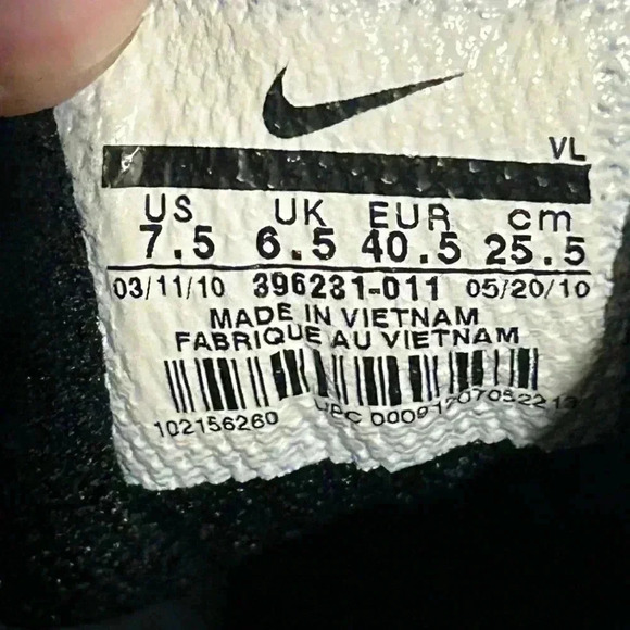 NIKE Men's Land Shark Football Cleats (396231-011) Black/White - Size 7.5 - Picture 11 of 11